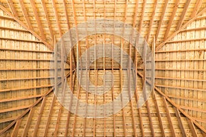 Looking Up Under A Wooden Roof