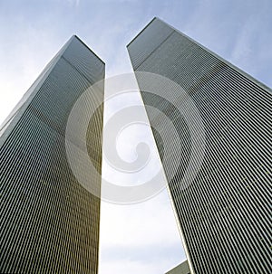 Looking Up at World Trade Center Towers