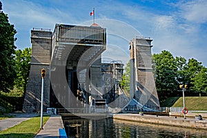 Looking Upstream At Historic Peterborough Lift Lock