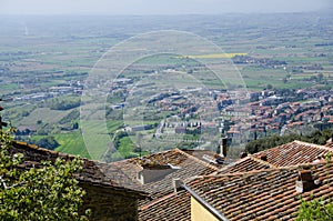 Looking at the Val d` Chiana from Cortona Rooftop