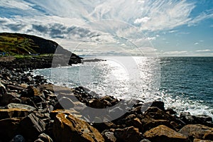 Scenic ocean view in Portpatrick in Scotland photo