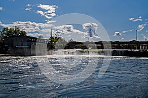 Looking West At The Waterfalls In Fenelon Falls, Ontario