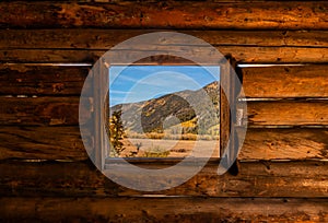 Looking Through Window Ashcroft Ghost Town Cabin