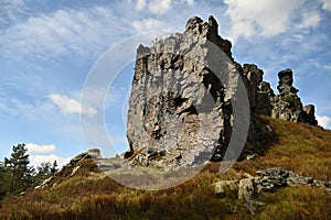 Lookout called Vysoký kámen with a view of the landscape