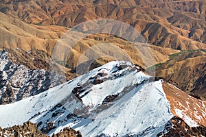 Lookout from Jebel Toubkal, highest mountain of North Africa