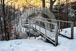 Lookout in Kvacianska valley in Slovakia during winter season