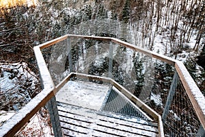 Lookout in Kvacianska valley in Slovakia during winter season