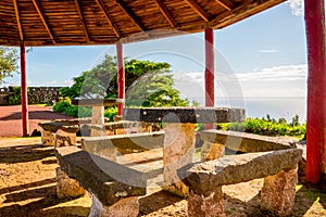 Lookout point `ponta da madrugada` at the north-east-coast of the island photo