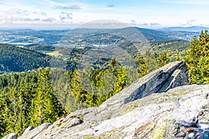 Lookout point on White Rock, Czech: Bila Skala, near Prichovice in Jizera Mountains, Czech Republic