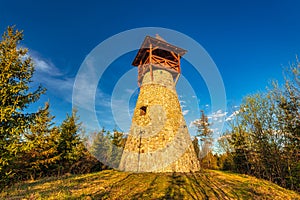 Lookout tower on Bobovec Hill above the village of Stara Bystrica