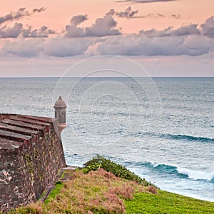 Lookout tower at El Morro Castle fort in old San J