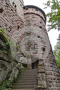 Lookout tower. Haut-Koenigsbourg Castle outside. Alsace , France