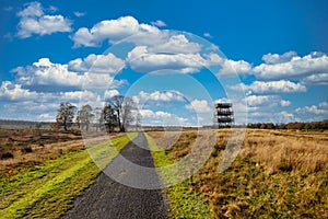 Lookout tower in Het Aekingerzand part of the Nationaal Park Drents-Friese Wold