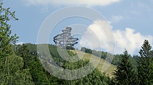 Lookout tower Stezka v oblacich/trail in the clouds in Dolni Morava in Kralovsky Sneznik mountains