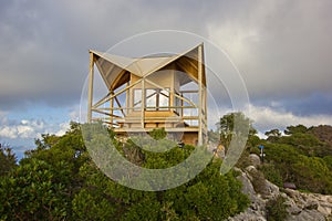 Lookout tower at the top Montokuc, National Park Mljet, Babino Polje - Govedari, Mljet island, Croatia