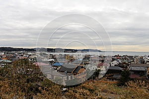 The lookout view of Kamakura city, from Hase-dera Temple