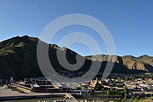 The lookout view of Xiahe or Labrang in Amdo Tibet