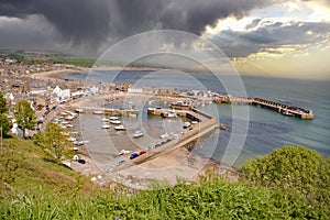 It looks like rain over Stonehaven, Aberdeenshire, Scotland UK