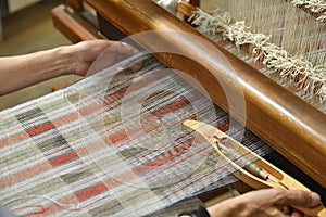 Loom of the Haslach Weaving Museum, MÃ¼hlviertel, Austria, Europe