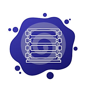 loom machine line icon, vector