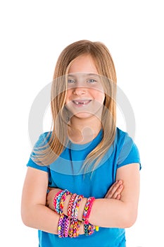 Loom rubber bands bracelets blond kid girl