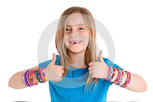 Loom rubber bands bracelets blond kid girl