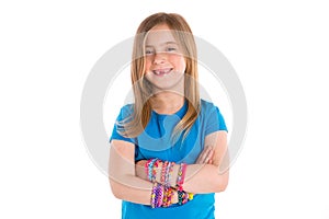Loom rubber bands bracelets blond kid girl