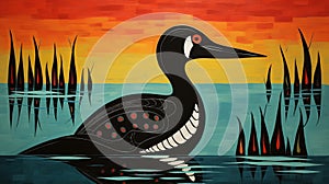 Loon in a North American Indian style