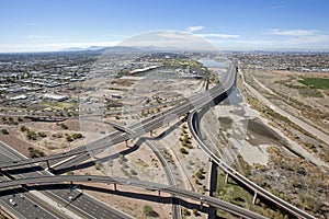 Loop 202 and the Loop 101 interchange looking West