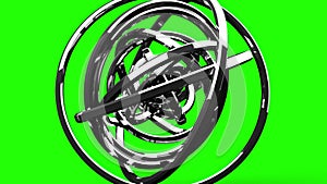 Loop Able Silver Circle Abstract On Green Chroma Key