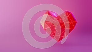 Loop animation 3d rendering of heart beat in love or emotion concept.