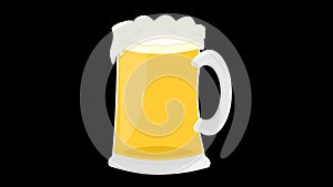 Loop animation of a beer mug filling