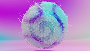 loop animation of fur pompon, ball of hair, fluffy ball, colorful furry sphere, fur ball isolated
