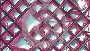 Loop animation of an inflatable pattern of shiny metallized film. 3d rendering