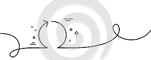 Loop arrow line icon. Refresh Arrowhead. Continuous line with curl. Vector