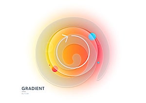 Loop arrow line icon. Refresh Arrowhead. Gradient blur button. Vector