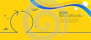 Loop arrow line icon. Refresh Arrowhead. Minimal line yellow banner. Vector
