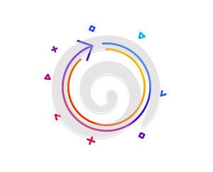 Loop arrow line icon. Refresh Arrowhead. Vector