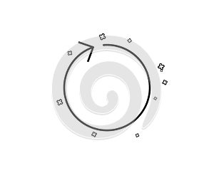 Loop arrow line icon. Refresh Arrowhead. Vector