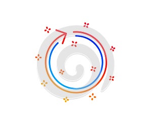 Loop arrow line icon. Refresh Arrowhead. Vector