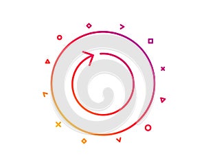 Loop arrow line icon. Refresh Arrowhead. Vector