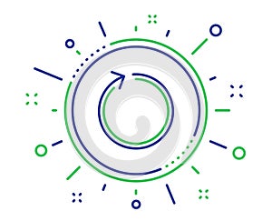 Loop arrow line icon. Refresh Arrowhead. Vector