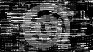 Loop black and white abstract glitch pattern background