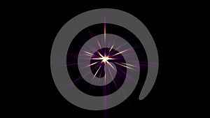 Loop center rotating flickering star optical lens flares