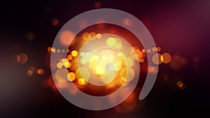 Loop gold glowing bokeh bubbles with flare lights