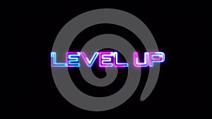 Loop Level Up blue pink neon text effect background