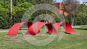 `Loop the Loop` by Kati Casida, public art in Addison, Texas.