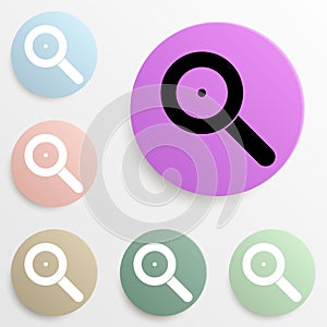 loop magnifier badge color set. Simple glyph, flat vector of web icons for ui and ux, website or mobile application