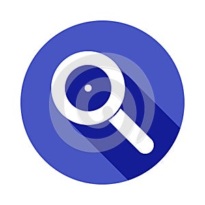 loop magnifier icon in Flat long shadow style