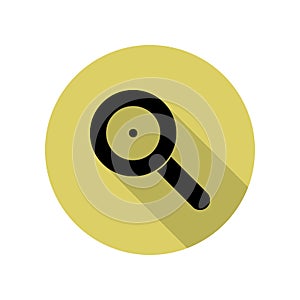 loop magnifier long shadow icon. Simple glyph, flat vector of web icons for ui and ux, website or mobile application